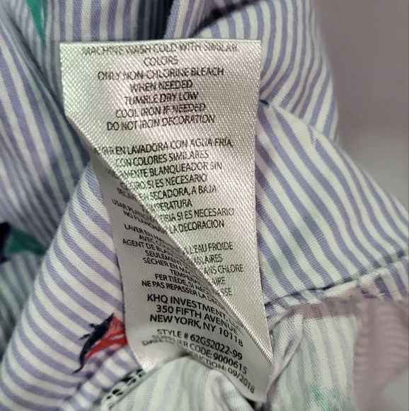 Striped Short Sleeve Shirt with Sailboat Print - Picture 6 of 6